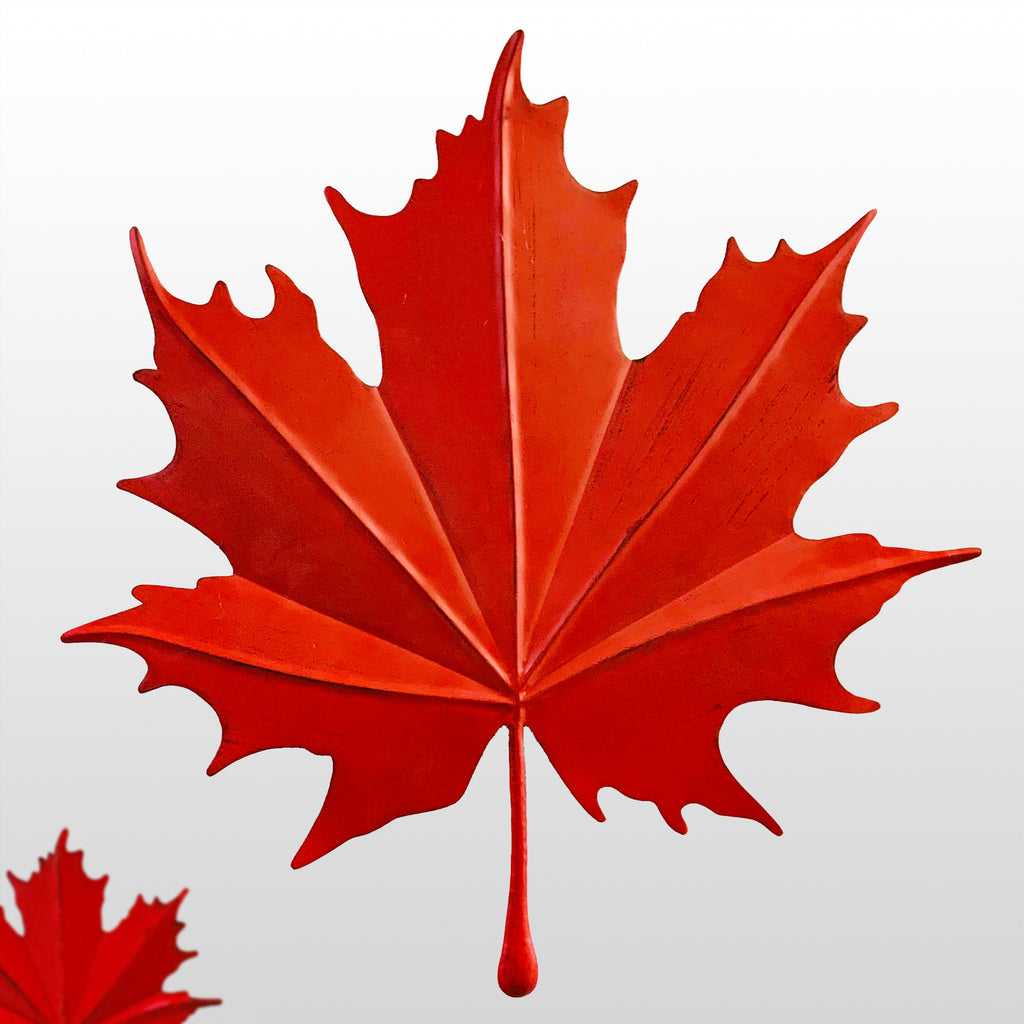 054030|Red Maple Leaf, Large Metal Wall Décor 2/case Default Title