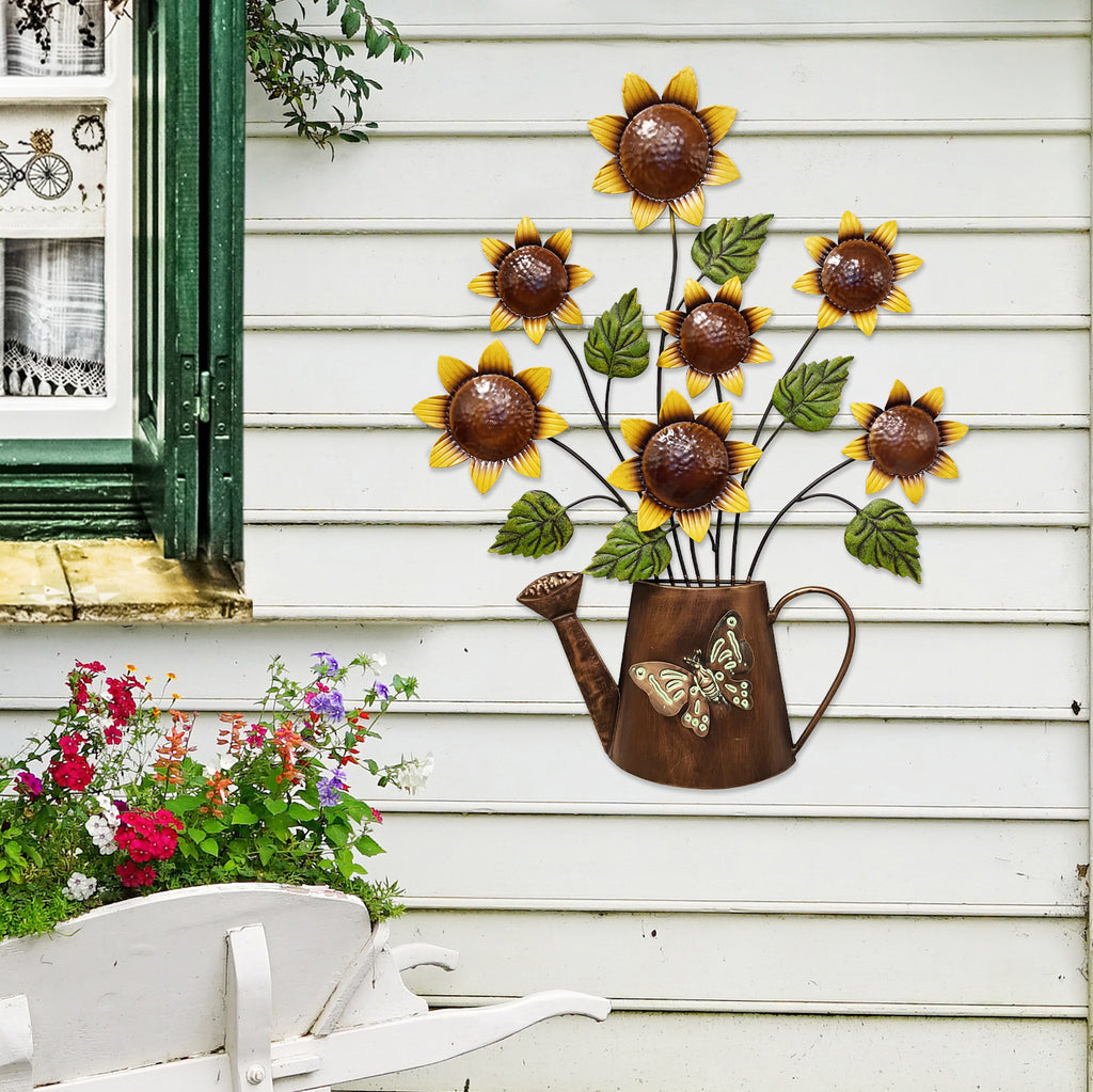 025850|Sunflowers and Watering Can Wall Art 2/CS Default Title