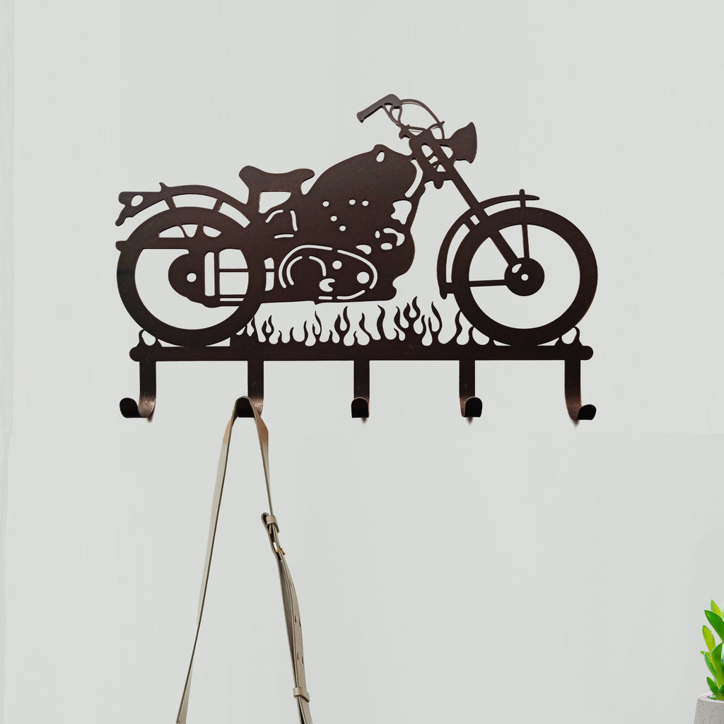 056082|Motorcycle on Fire Wall Hooks Wall Décor 8/CS Default Title