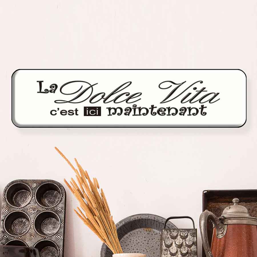 120105|La Doce Vita Hanging Metal Wall Plaque, French 20/case Default Title