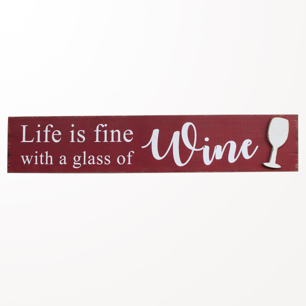120204|Life is Fine with a Glass of Wine - Tin Sign 12/CS Default Title