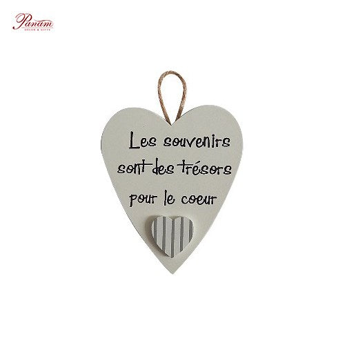 120608|Les Souvenirs Sont Des Trésors Pour Le Coeur Hanging Wood Heart 24 /case Default Title