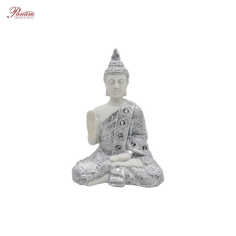 170302|White & Silver Meditating Thai Buddha 48/case Default Title