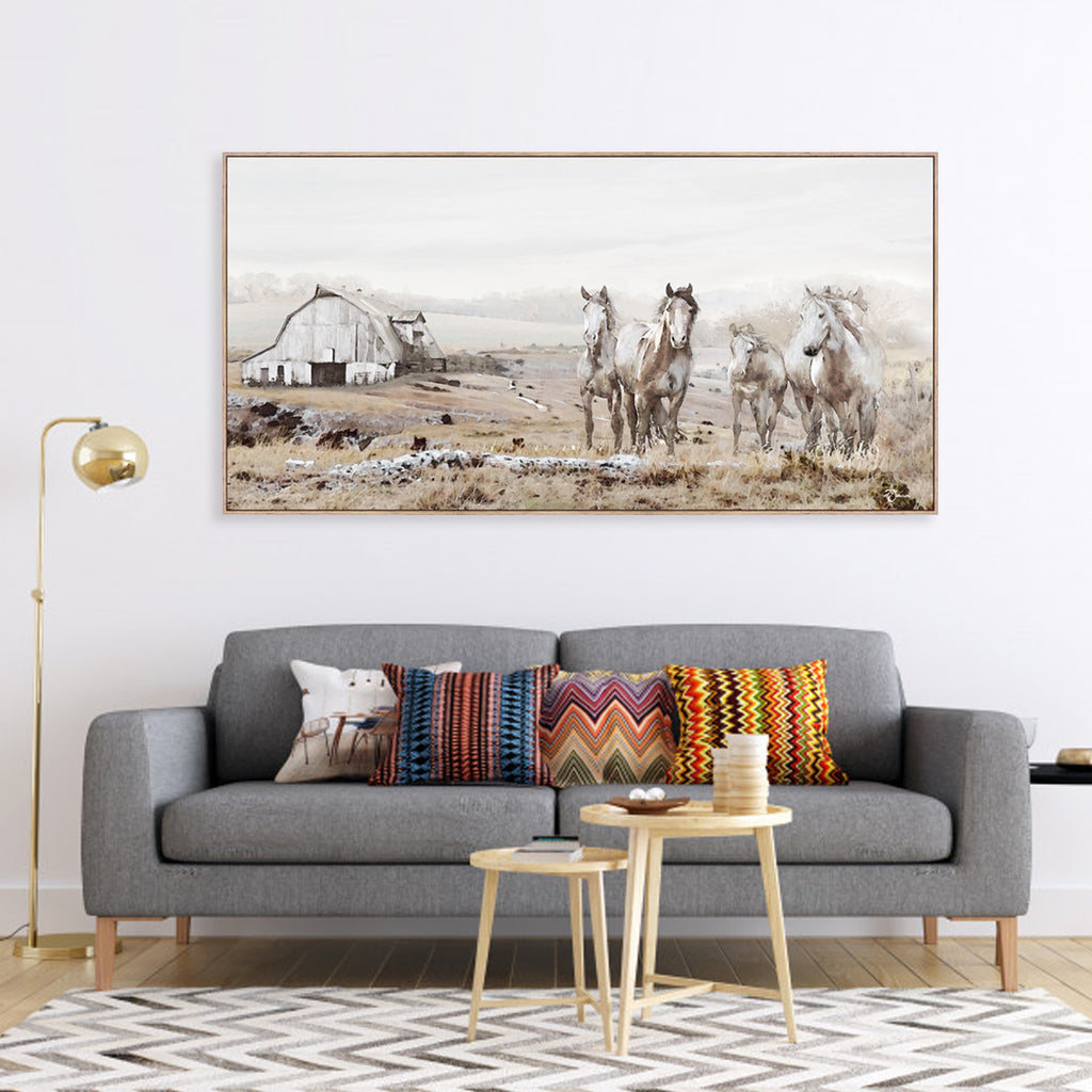 080101|Wild Horses on the Farm - Canvas Print 1/case Default Title