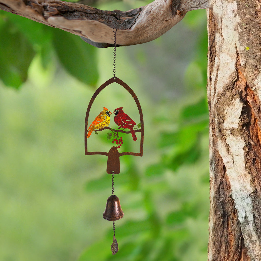 027050|Laser Cut Hanging Bell with Cardinal Couple 24/CS Default Title