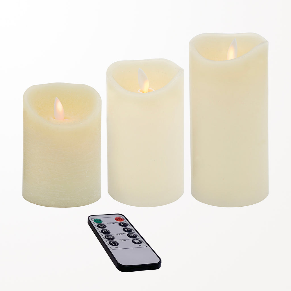 160708|Set of 3 Real Wax Dancing-Flame LED Candles 12/CS Default Title