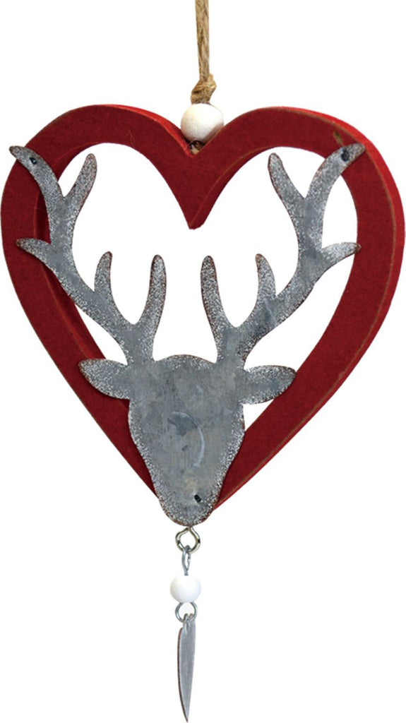 016536|Metal Reindeer Heart Ornament 288/case Default Title