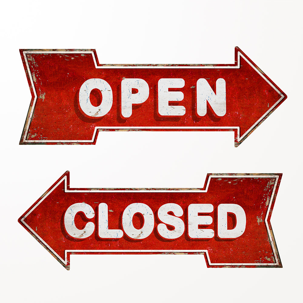 Red Logo Open Sign 066085Open - Red Arrow Sign 144PC/CASE SKU:FYYA94516 – Panam Decor and ...