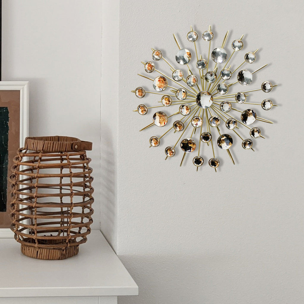 058046|Reflective Crystal Blast Metal Wall Art 2/CS Default Title