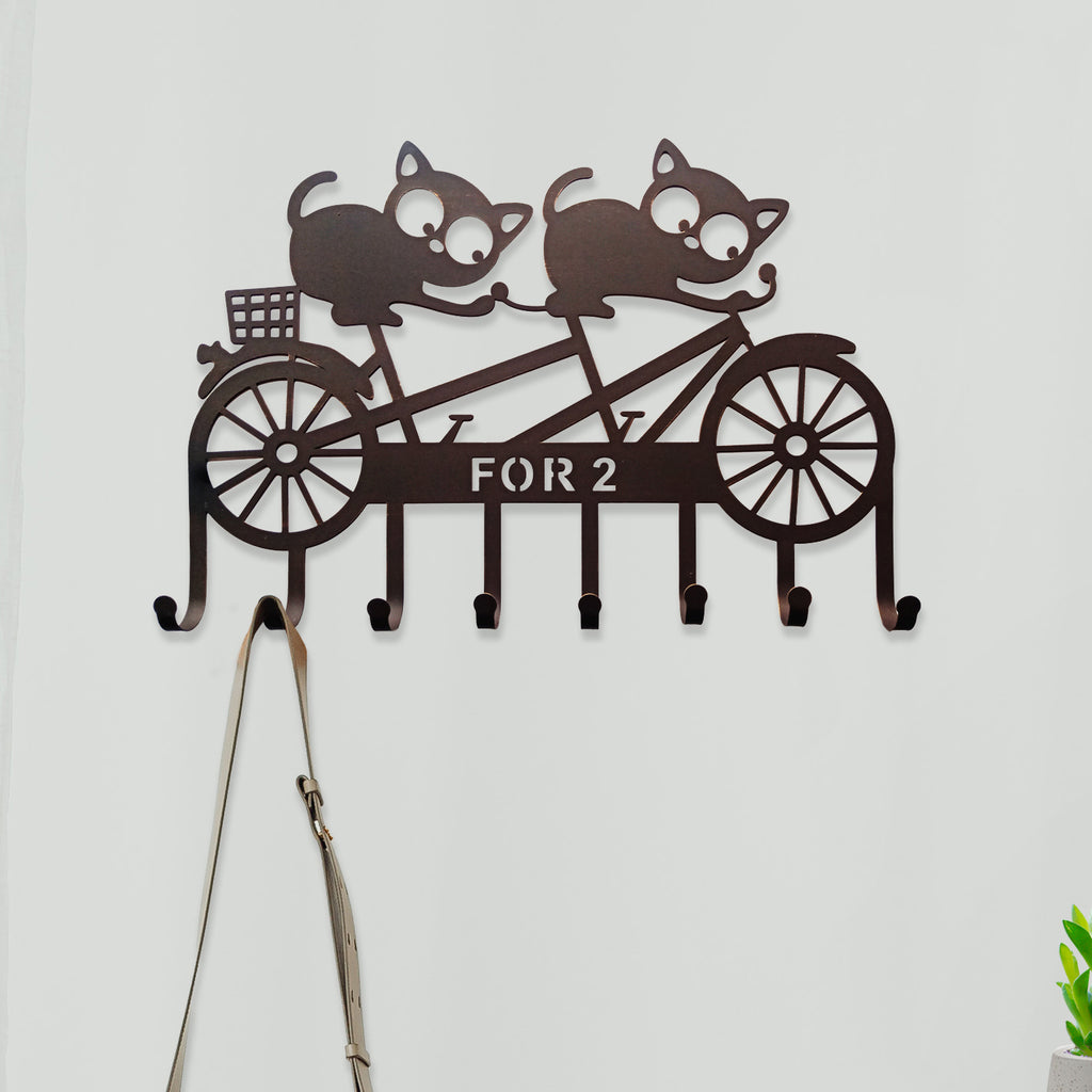 056082|Bicycle for 2 Cats Wall Hooks Wall Décor 8/CS Default Title