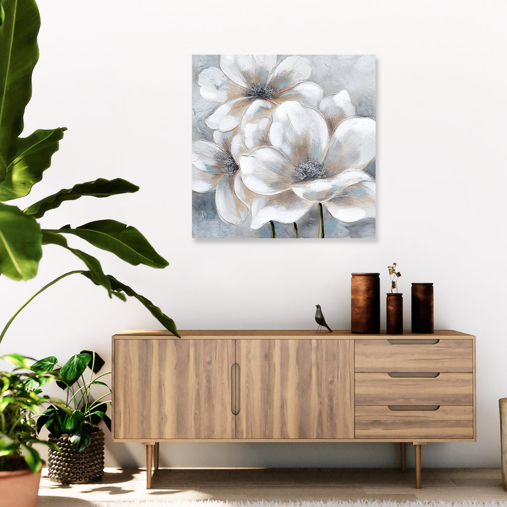 080405|White Blooming Trio - Oil Painting 2/case Default Title