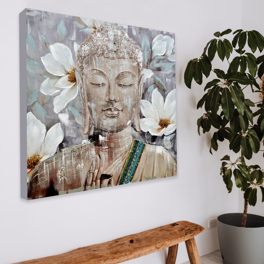 081202|Buddha with White Magnolia, Canvas Print 2/CS Default Title