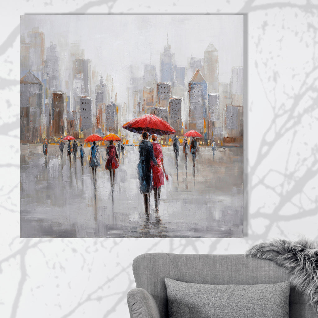 081002|Couple in the Rain, , Canvas Print 2/CS Default Title
