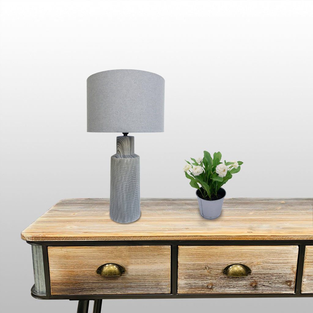 100101|Small Gray Textured Bottle Table lampe 1/CS Default Title