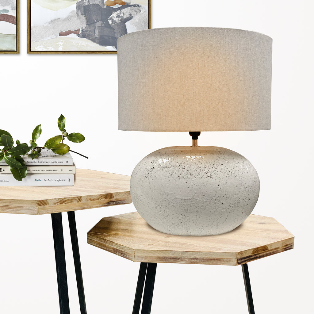 100104|White Bean Terracotta Lamp 1/CS Default Title