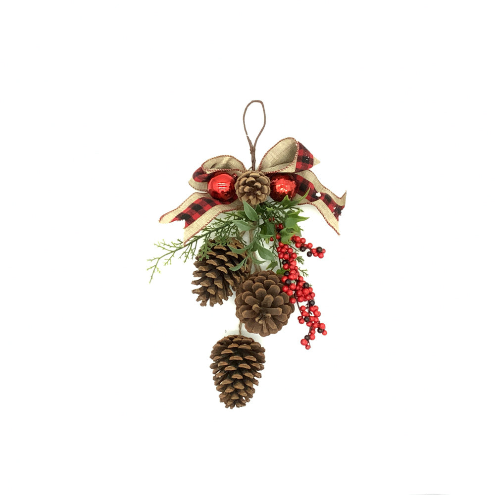 Christmas Red Bow, Berry, & Pinecones 60PC/CS Default Title