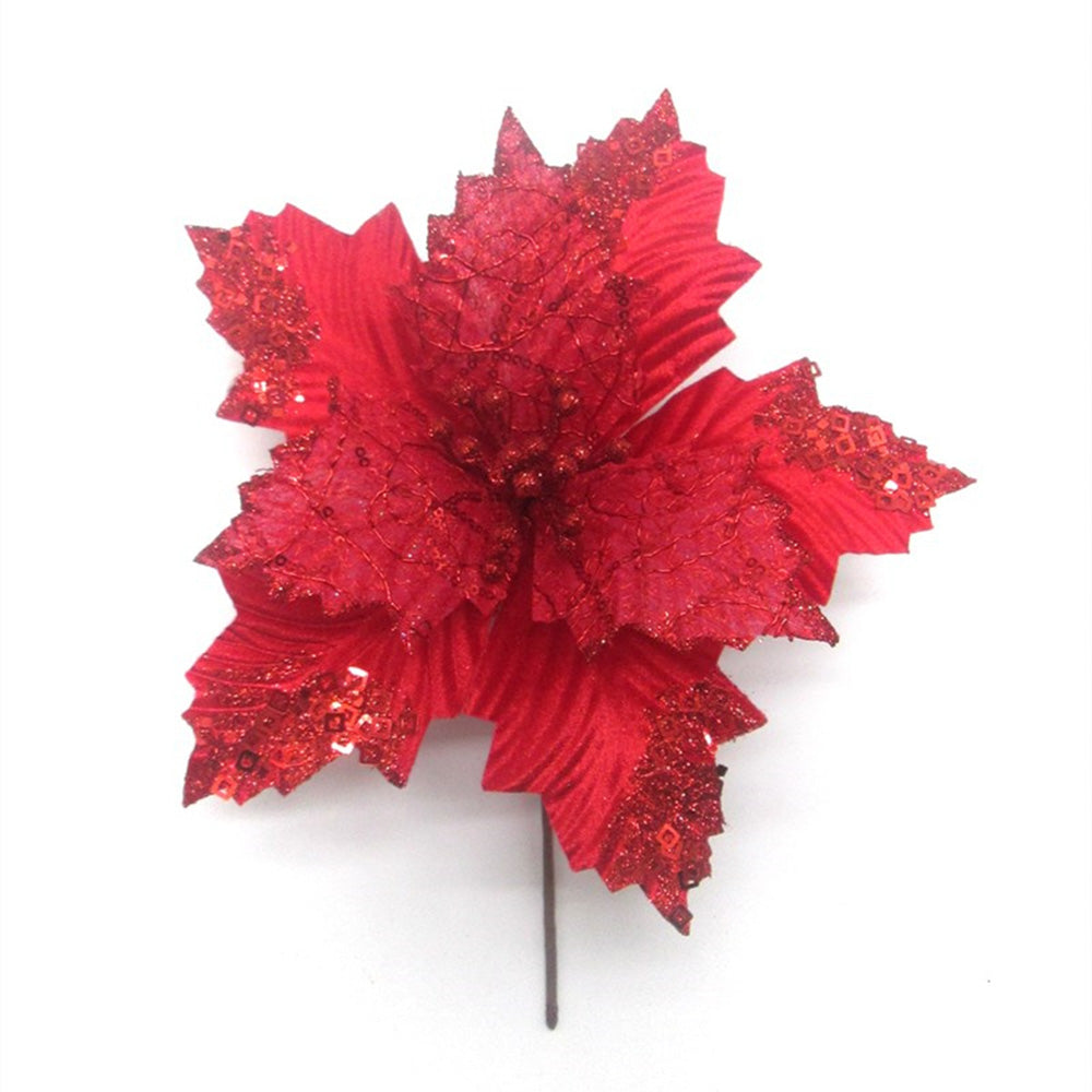 Red & Sparkle Poinsettia Flower 480PC/CS Default Title