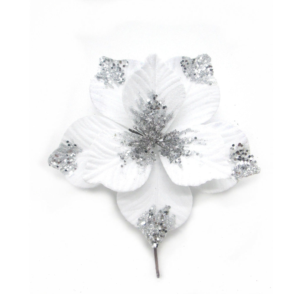 Silver and Snowy Poinsettia Flower 480PC/CS Default Title