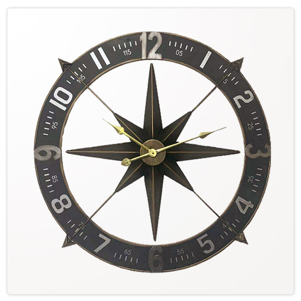 110104|Nautical Compass Wall Clock 2/case Default Title