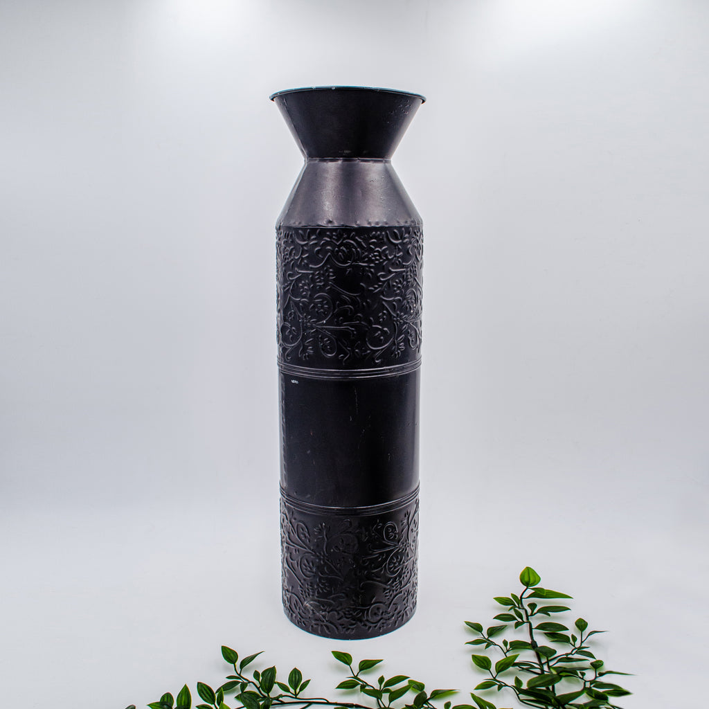 150307|Embossed Metal Floor Vase 2/case Default Title