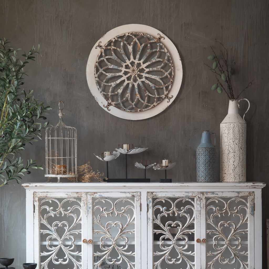 090101|25" Metal & Wood Round Wall Décor 2/case Default Title