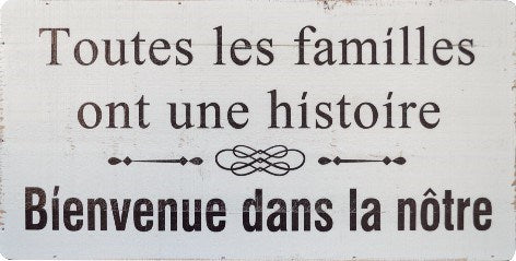 120401|Toutes Les Familles... Hanging Wood Wall Sign, French 20/case Default Title