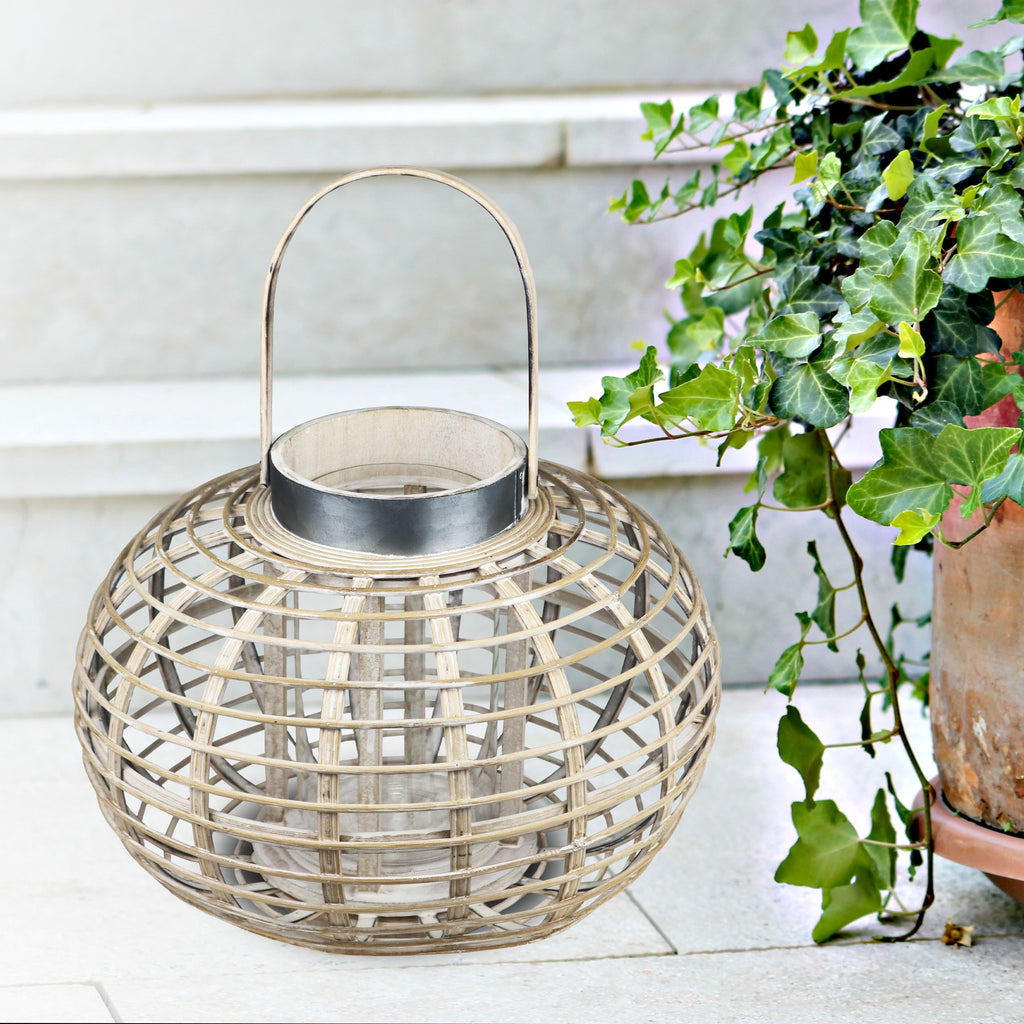 160503|White Wicker Hanging Lantern 2/CS Default Title