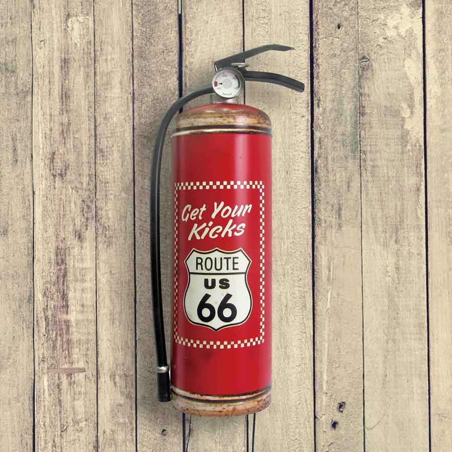 064042|Route 66 Faux Extinguisher Wall Art - Red 16/case Default Title