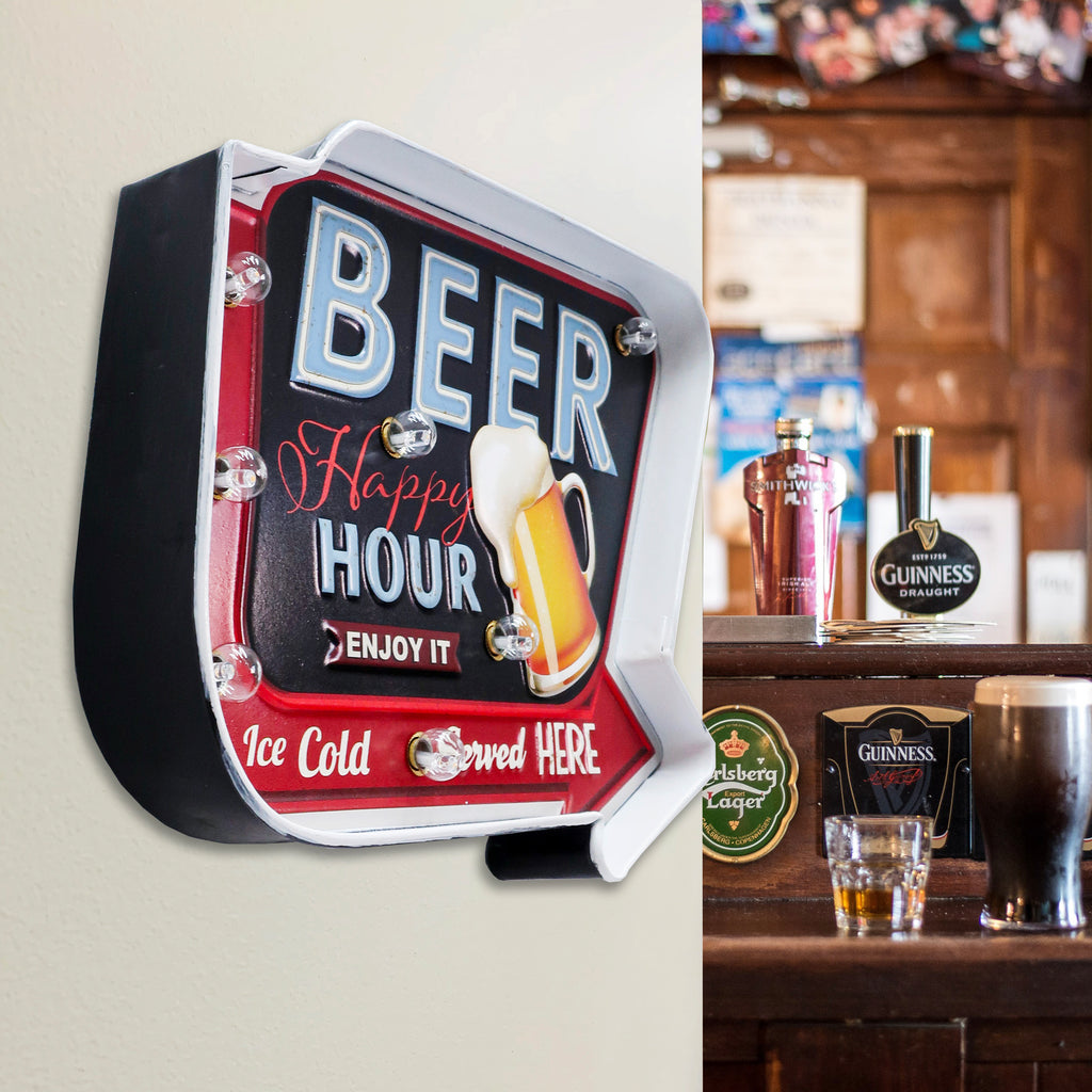 064078|Happy Hour Light-up Beer Sign 12/CS Default Title