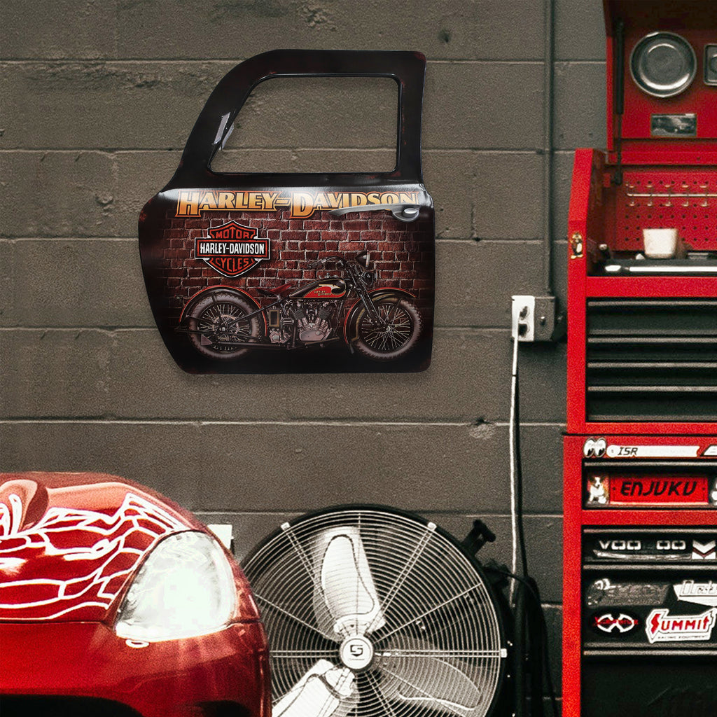064075|Harley-Davidson Motorcycle - Car Door Wall Art 4/CS Default Title