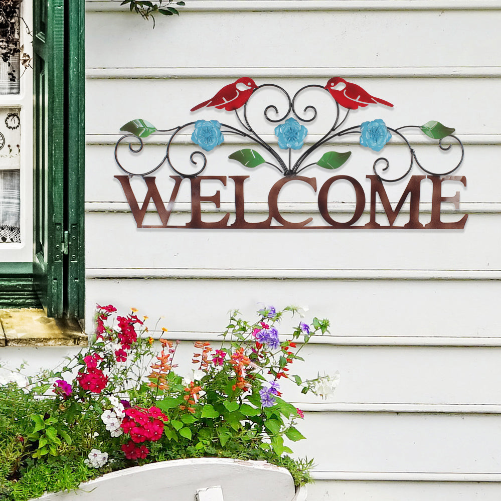 025860|Decorative Metal Welcome Sign w/ Birds-B 8/CS Default Title