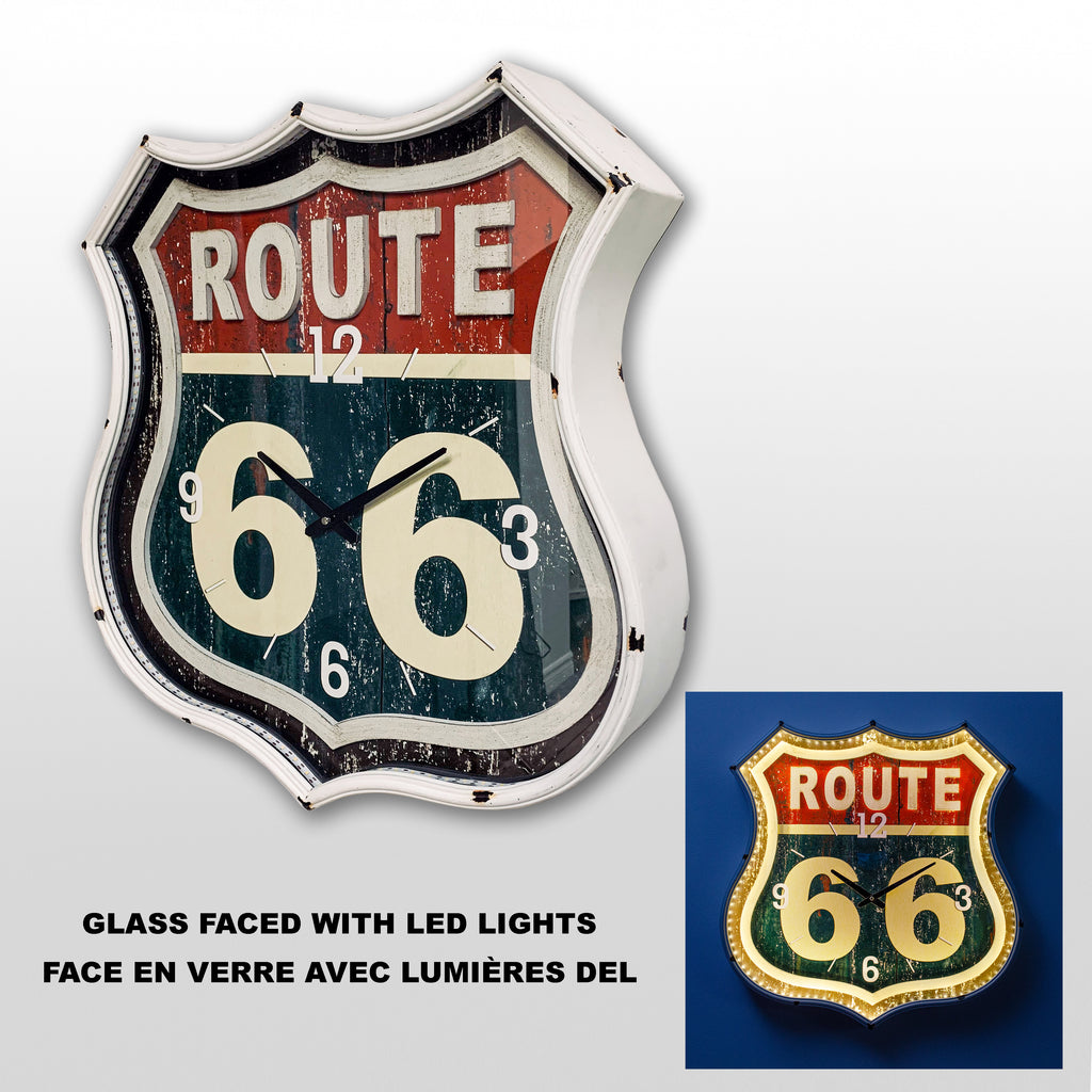 064060|LED Route 66 Wall Clock/CS Default Title
