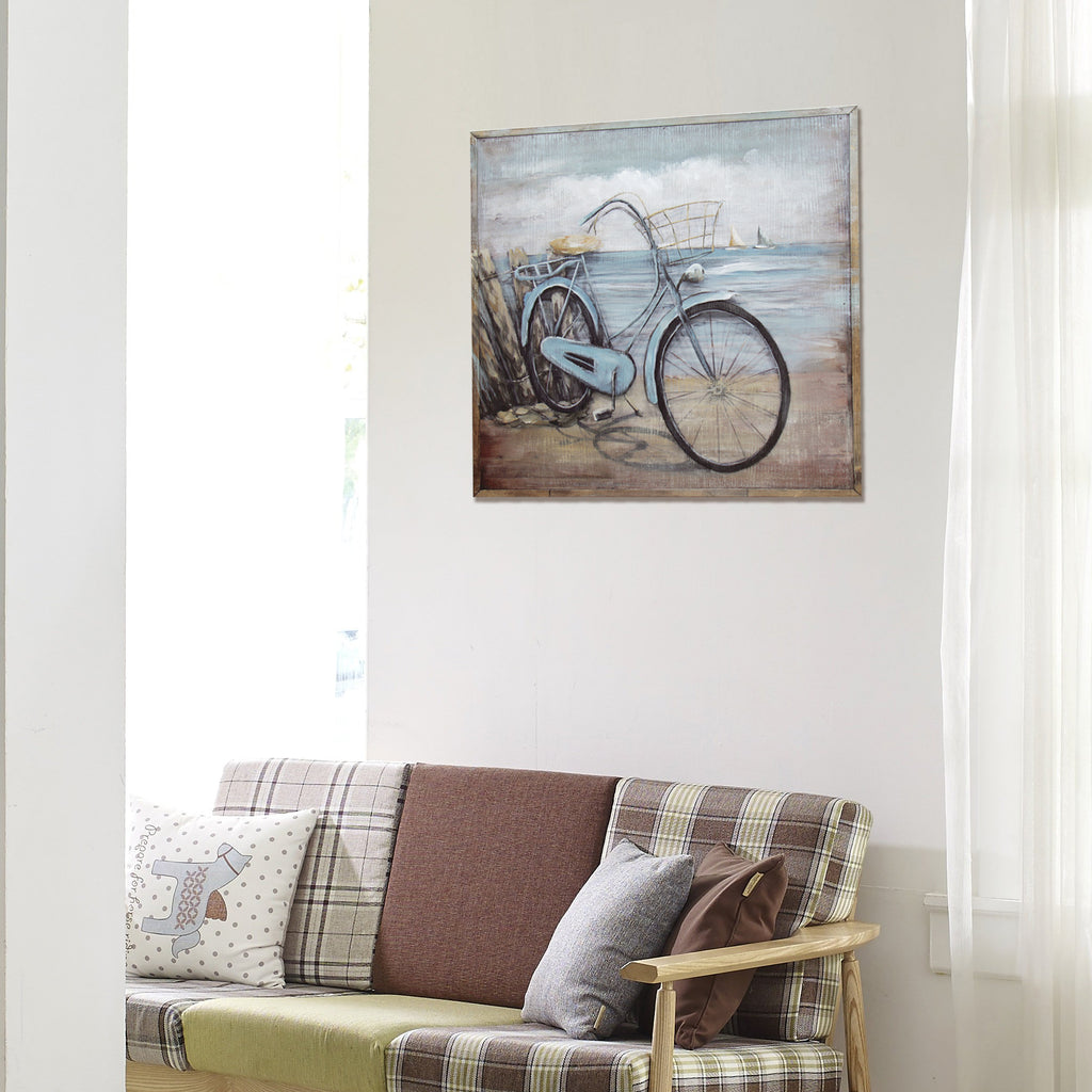 070305|Bicycle 3D Metal Décor, Oil Painting on Wood 1 /case Default Title