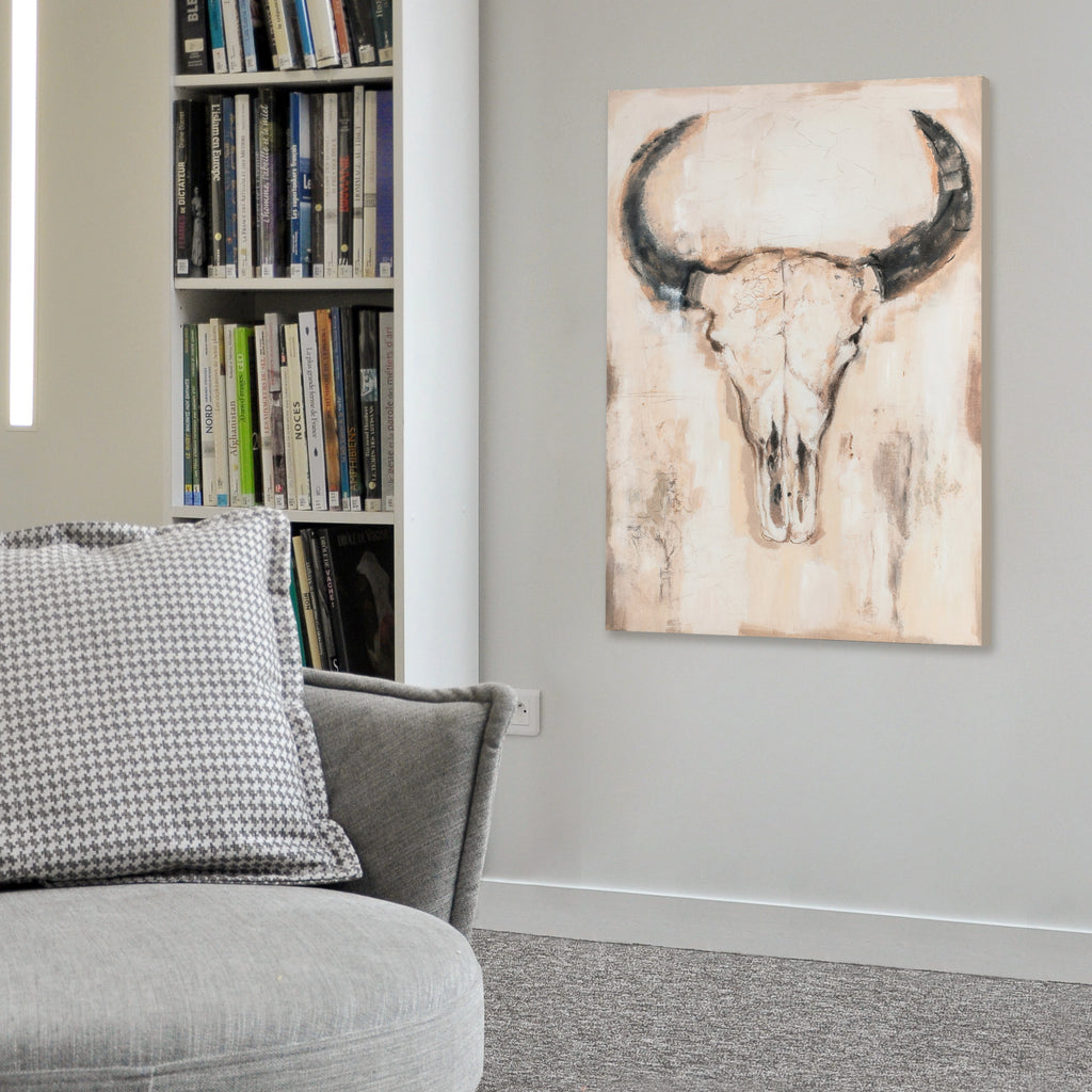 081005|Bull Skull Handpainted Canvas 1/CS Default Title