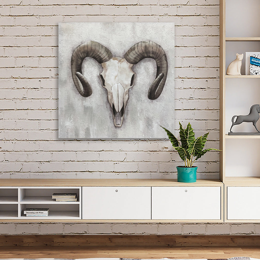 081005|Ram Skull Handpainted Canvas 1/CS Default Title