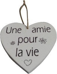 120602|Une Amie Pour La Vie Hanging Wood Heart 12 /case Default Title