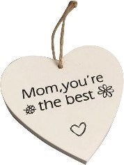 120607|Mom, You're the Best Hanging Wood Heart 12 /case Default Title