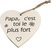120606|Papa, C'est Toi Le Plus Fort Hanging Wood Heart 12 /case Default Title