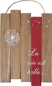 120506|La Vie Est Belle Hanging Wood Wall Sign 24/case Default Title