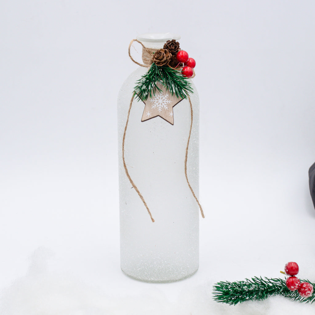 016042|Hand Painted Large Christmas Milk Bottle Vase 32/case Default Title