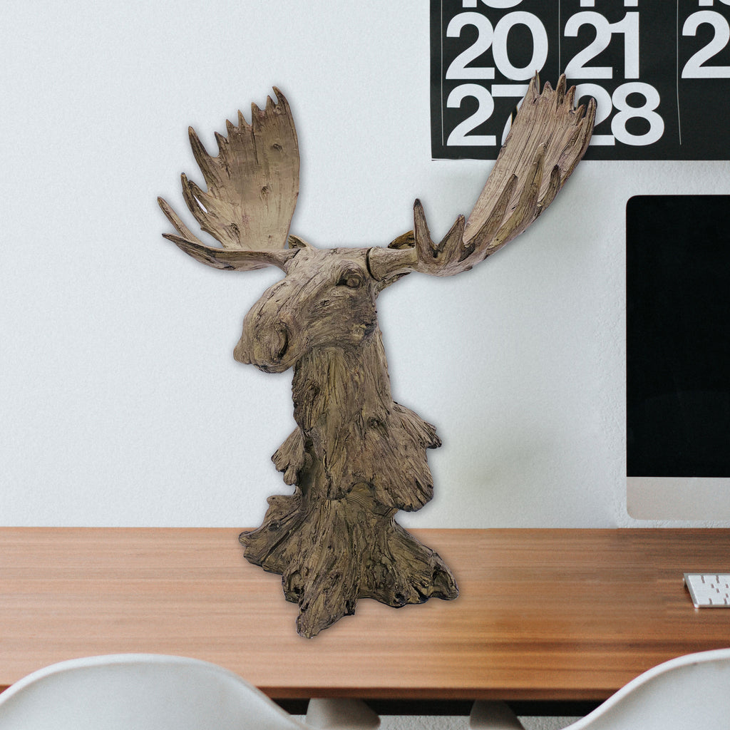 058069|Carved Look Moosehead Tabletop Decor 2/case Default Title