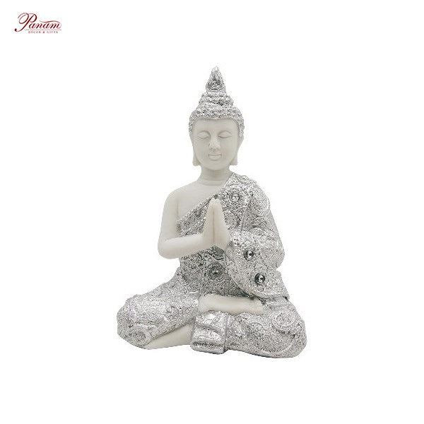 170302|White & Silver Praying Thai Buddha 48/case Default Title