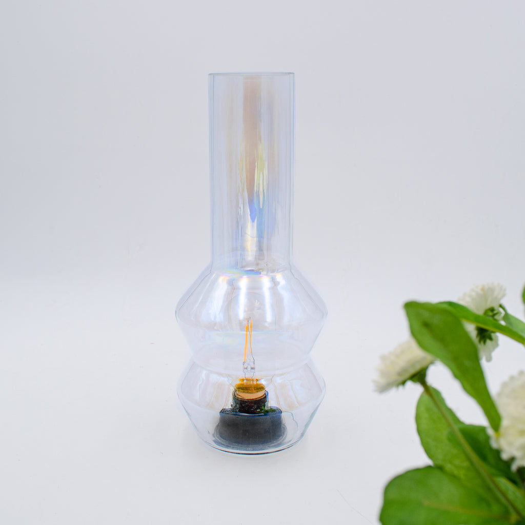 100106|30% - Tinted Glass Oil Lamp LED Light 12/case Default Title