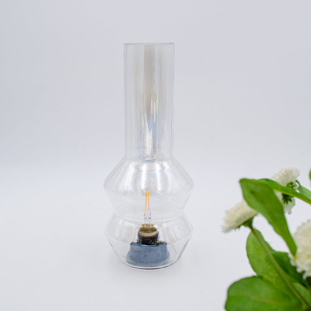 100106|30% - Clear Glass Oil Lamp LED Light 12/case Default Title