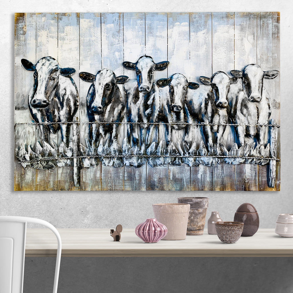 070301|A Herd of Cows 3D Metal Painting 1pc/case Default Title