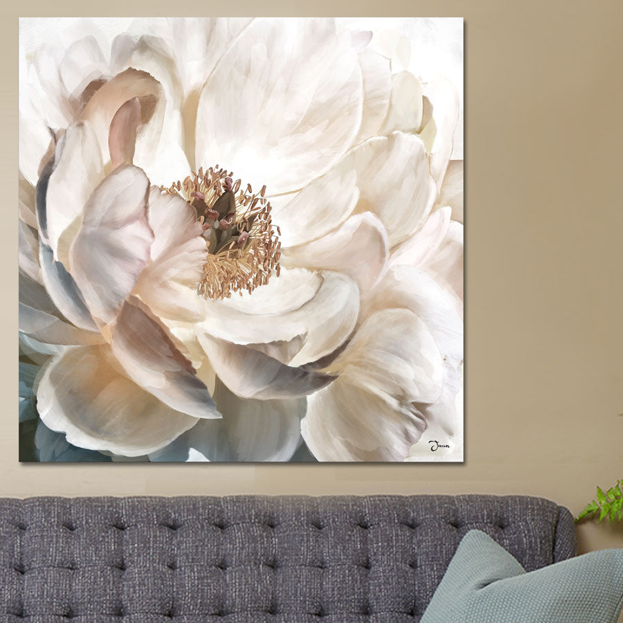 080407|Soft White Peony - Oil Painting 1/case Default Title