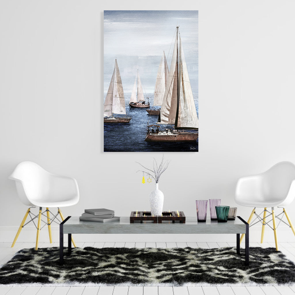 080803|Sailboats Assembling - Canvas Print 1/case Default Title