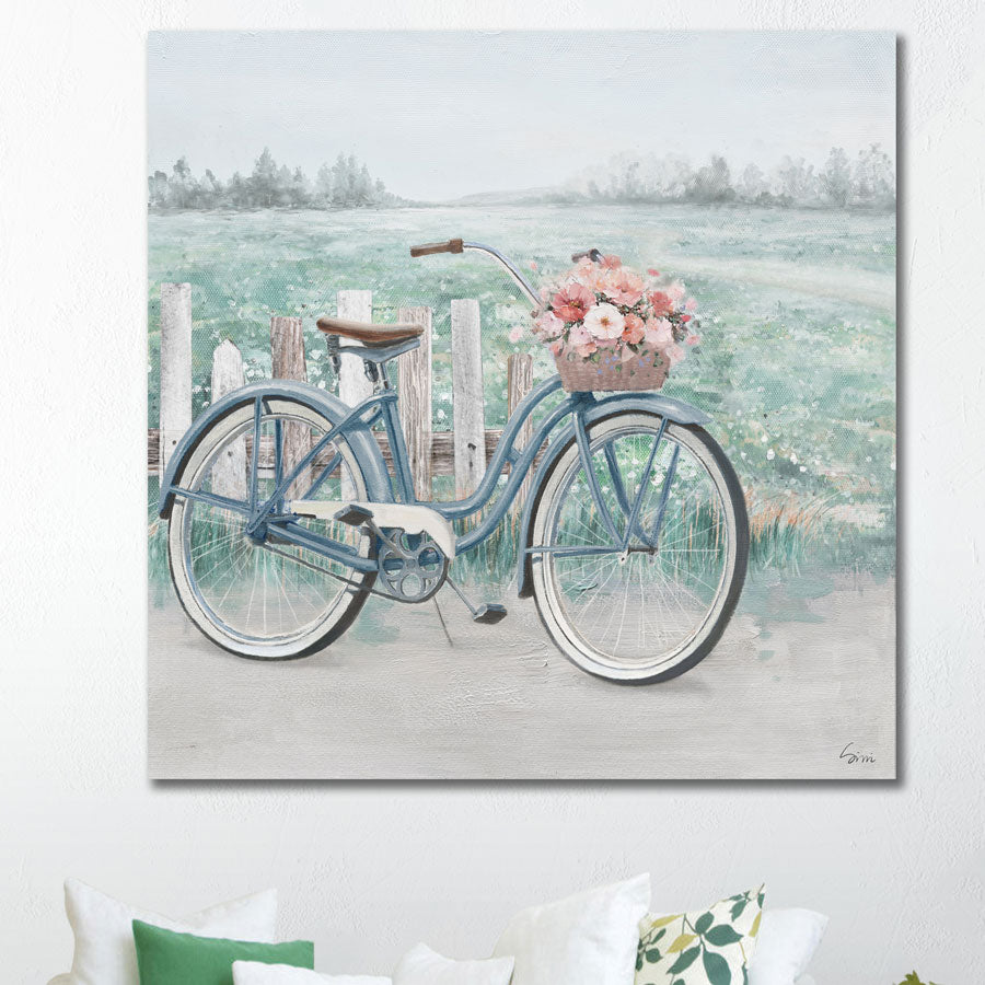 080706|Blue Bicycle - Oil Painting 1/case Default Title