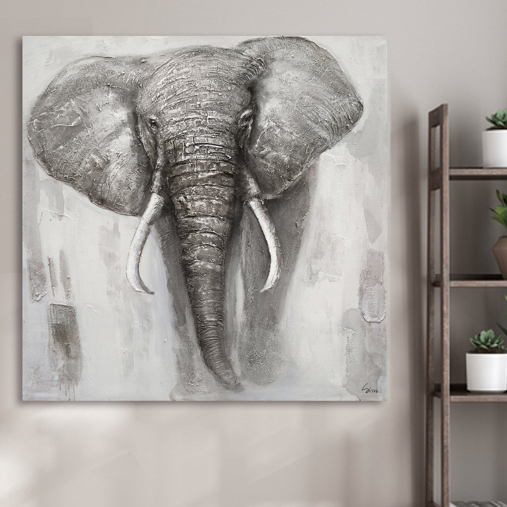 080203|Indian Elephant- Oil Painting 1/case Default Title