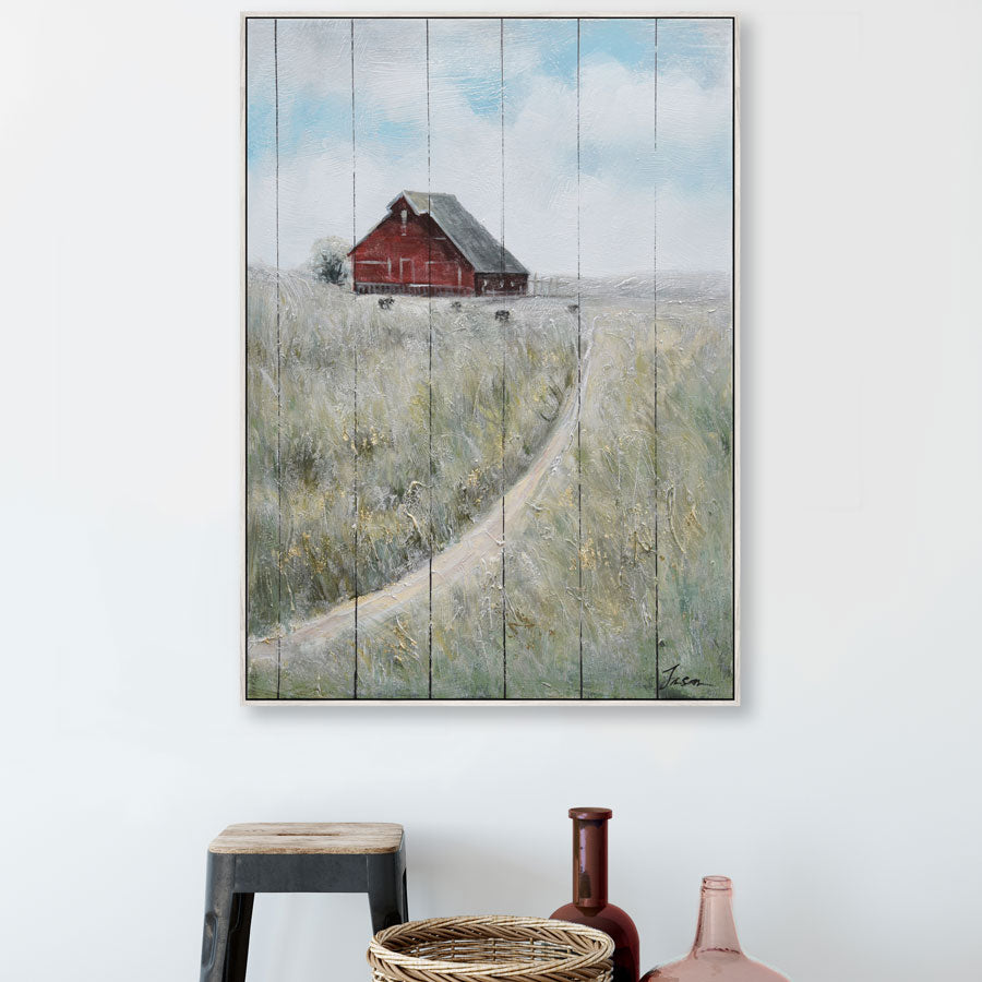 080101|Path to the Farm - Oil Painting on Wood 1/case Default Title